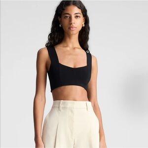 A.L.C. Jordana Compact Knit Bra Top in Black Size Large